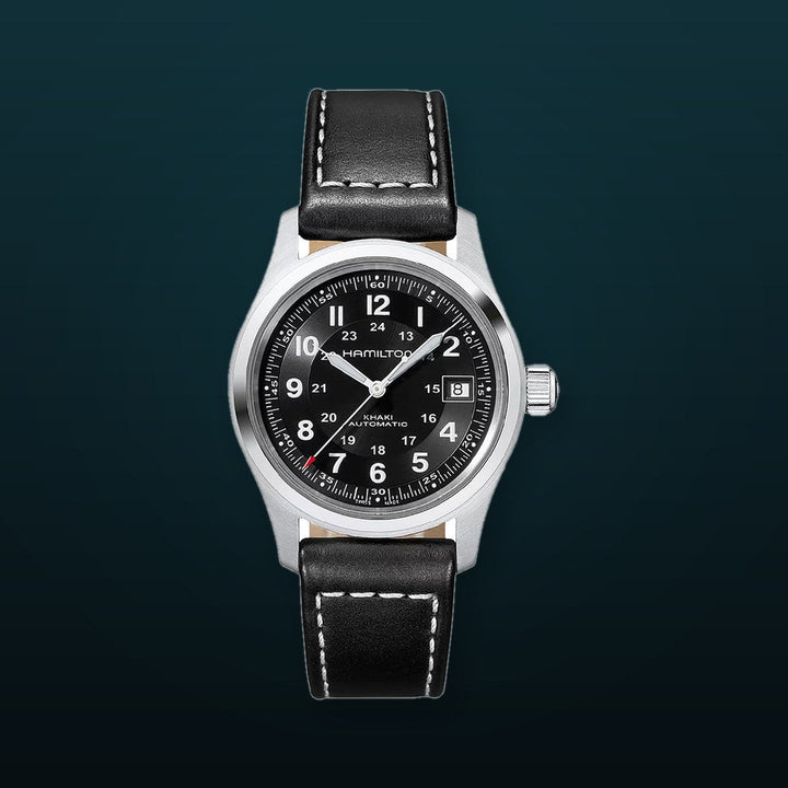 KHAKI FIELD Black / Leather Black Dial
