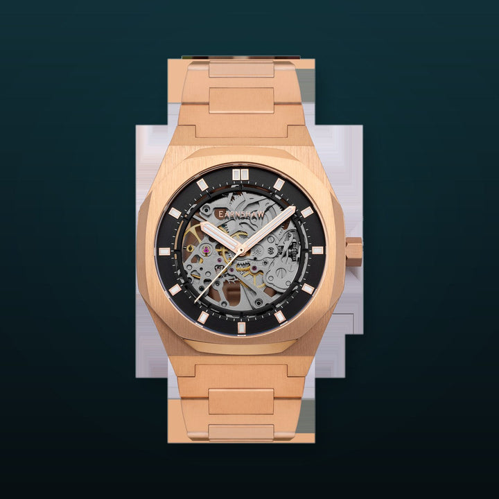 Drake Skeleton  Automatic Black / Rose / Stainless Steel | Black Dial
