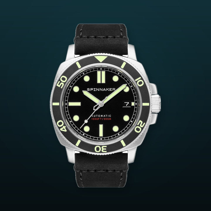 Hull Diver Black / Leather | Black Dial