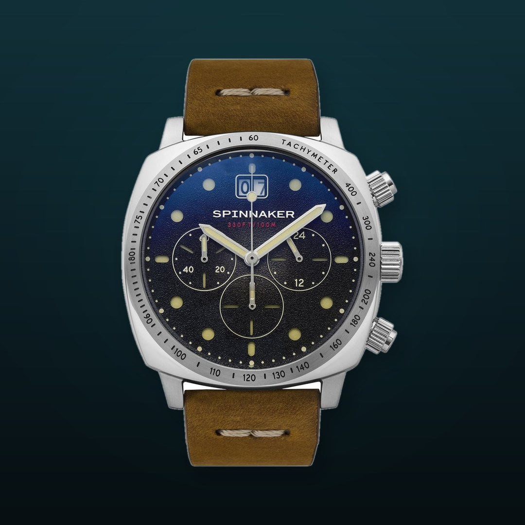 Hull Chronograph Black & Brown / Leather Black Dial