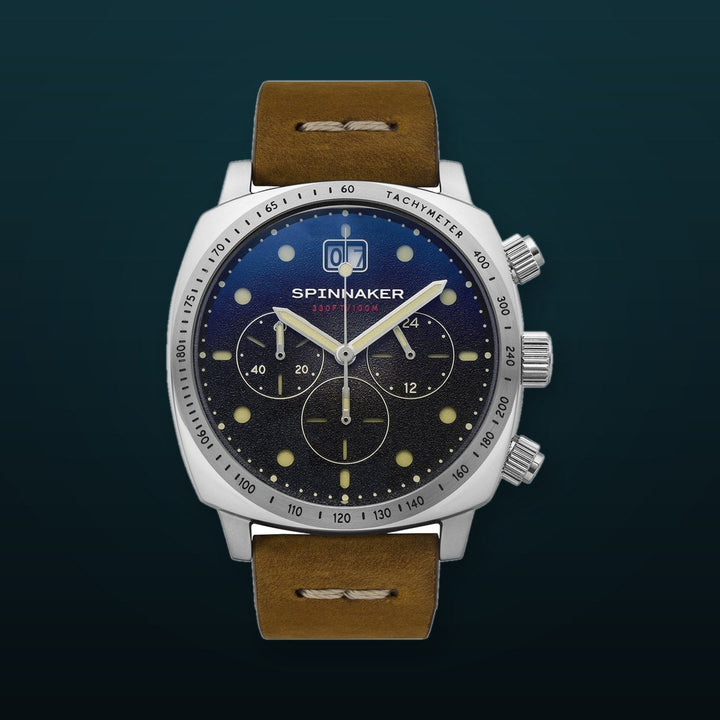 Hull Chronograph Black & Brown / Leather Black Dial