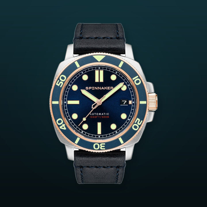 Spinnaker Hull Diver Automatic Blue / Leather | Blue Dial