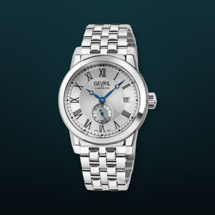 Madison Swiss Automatic Dress Watch, Silver Case, White Dial  steel | Silver Dial