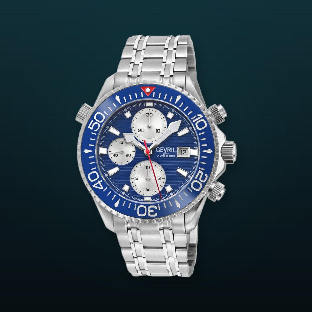 Hudson Yards Chronograph SW500 Chronograph , helium valve Diver Blue