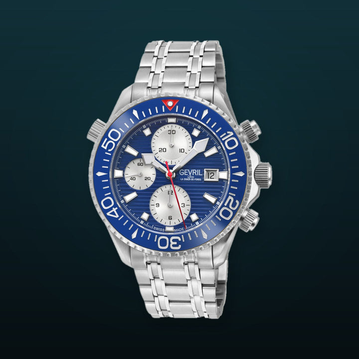 Hudson Yards Chronograph SW500 Chronograph , helium valve Diver Blue