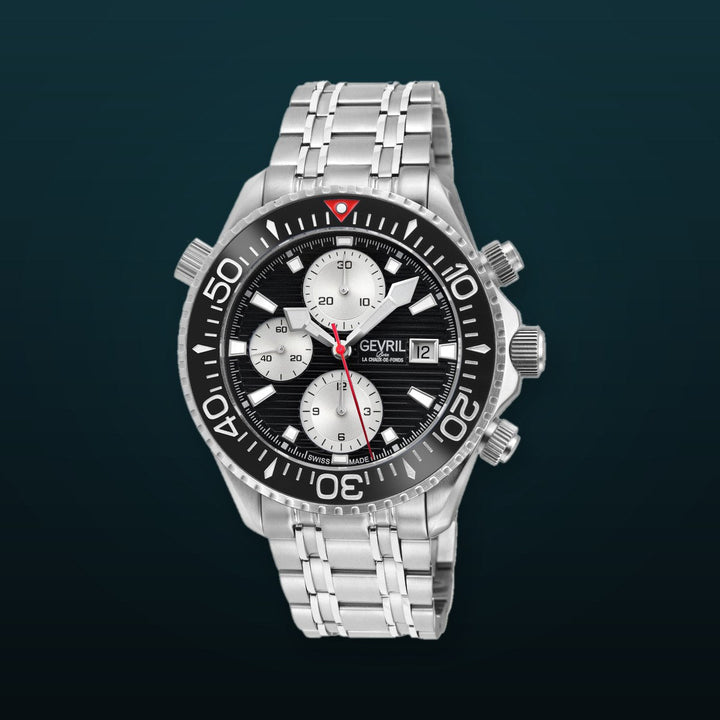 Hudson Yards Chronograph SW500 Chronograph , helium valve Diver Black | Black Dial