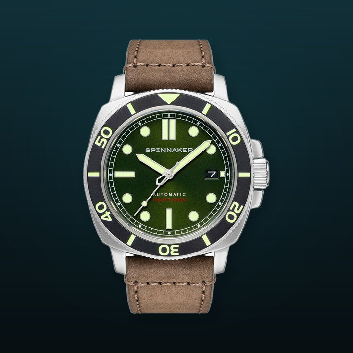 Hull Diver Green / Leather | Green Dial