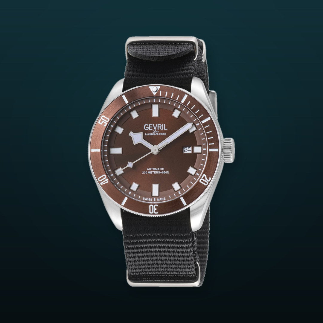 Yorkville Gevril Men's Brown Dial Sellita SW200 Swiss Automatic Unidirectional Bezel  Watch | Brown Dial