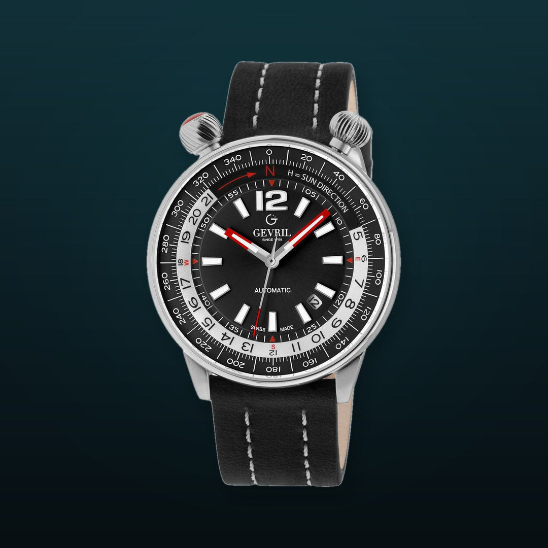 Wallabout Swiss Made Automatic Solar compassBlack Black | Black Dial