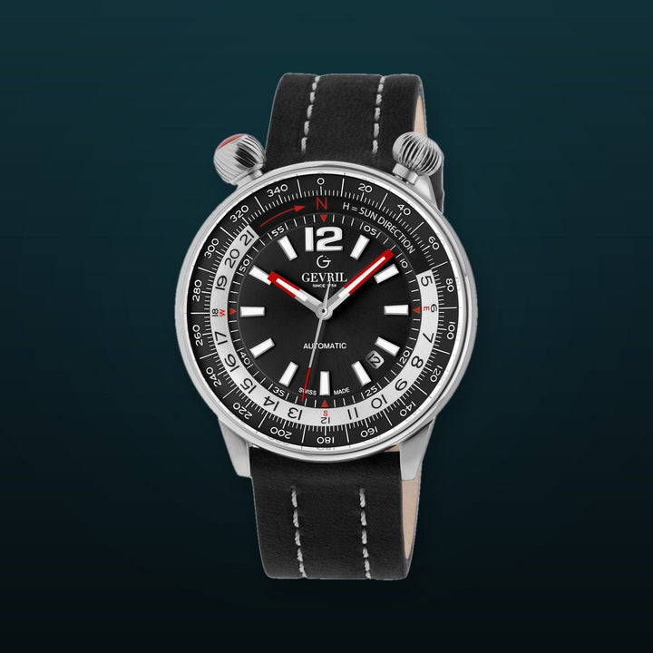 Wallabout Swiss Made Automatic Solar compassBlack Black | Black Dial