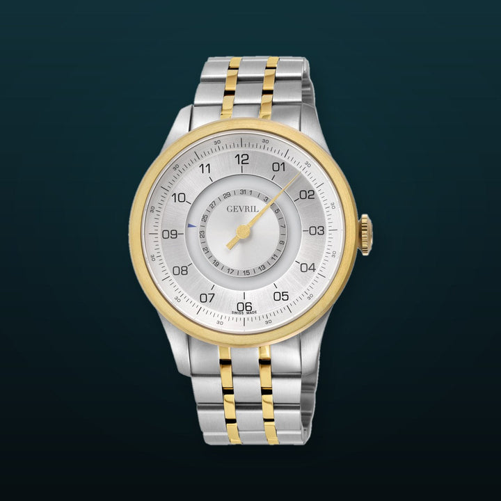 Jones Swiss automatic SW200 single handed watch Silver dial Two-tone | Silver Dial
