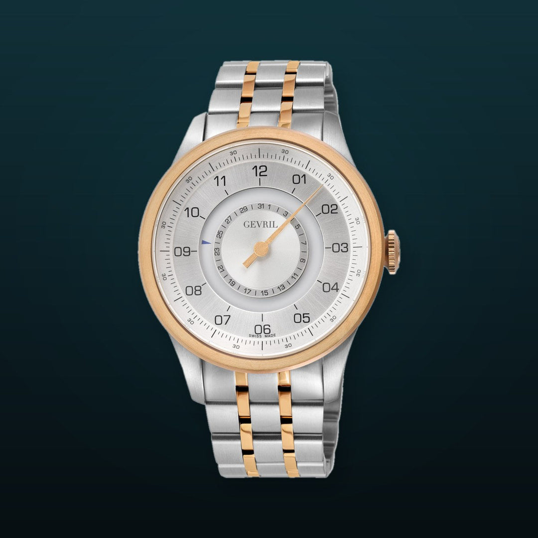 Jones Swiss automatic SW200 single handed watch Silver Two-tone | Silver Dial
