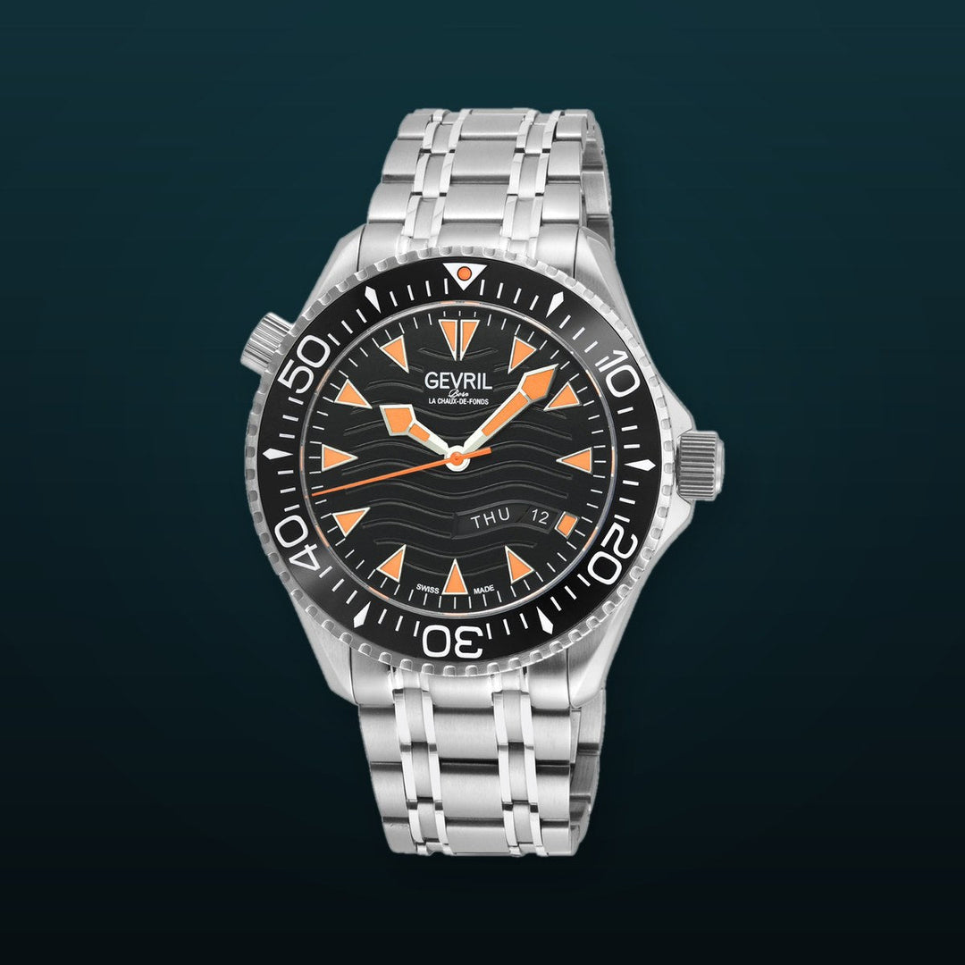 Hudson Yards Swiss Automatic Custom made SW220 - Day/Date display Diver watch, Black Ceramic bezel, Unidirectional Rotating bezel. | Black Dial