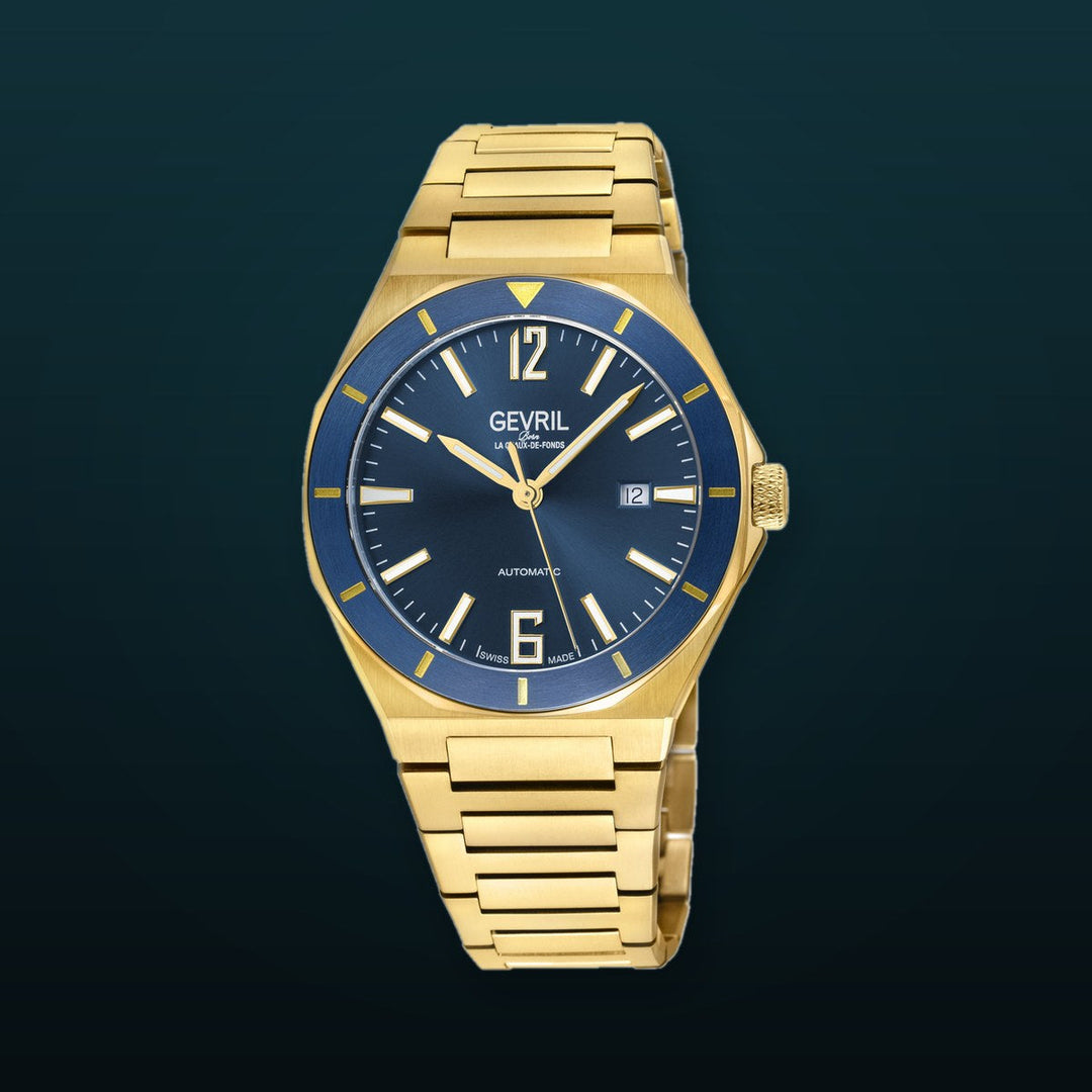 High Line Swiss Made SW200 Blue IP Gold | Blue Dial