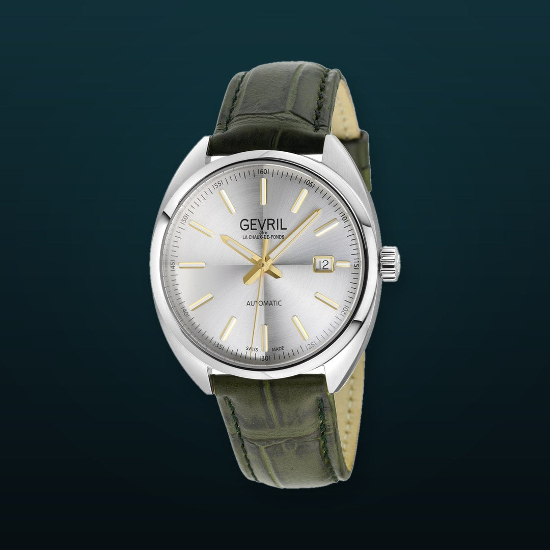Five Points Swiss Made SW200 Silver Olive | Silver Dial
