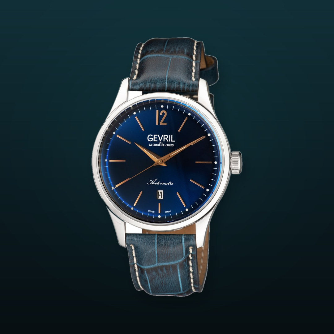 Five Points Gevril Sellita SW200 Swiss Automatic Blue Watch