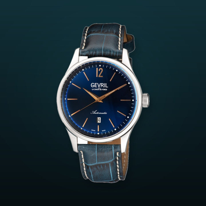 Five Points Gevril Sellita SW200 Swiss Automatic Blue Watch