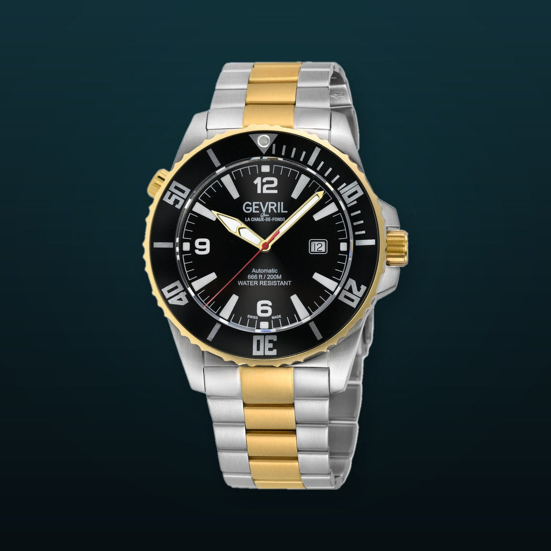 Canal Street Swiss Made SW200 two tone BGW9 luminescent indexes helium valve | Blue Dial