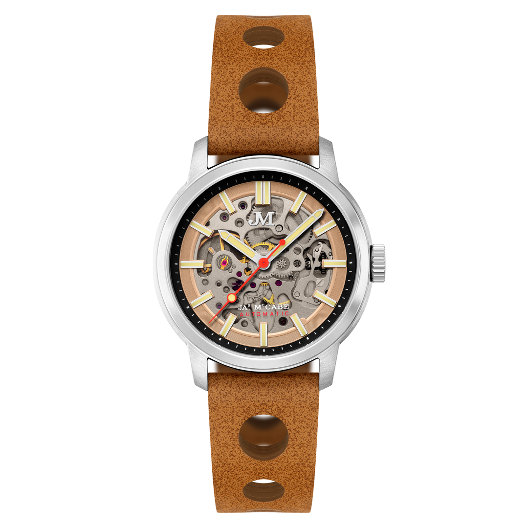 James McCabe Rally Automatic Tan / Leather | Tan Dial