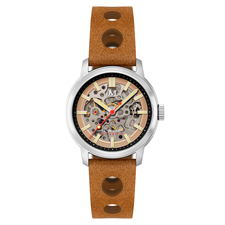 James McCabe Rally Automatic Tan / Leather | Tan Dial