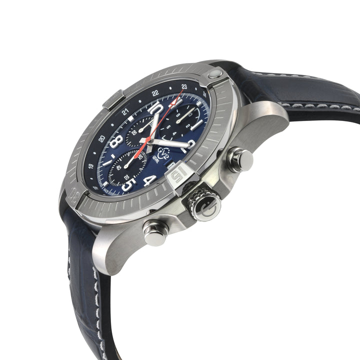 T38 GV2 Swiss Quartz Chronograph, 316L Case, Blue Enamel Dial, Blue Handmade Ita