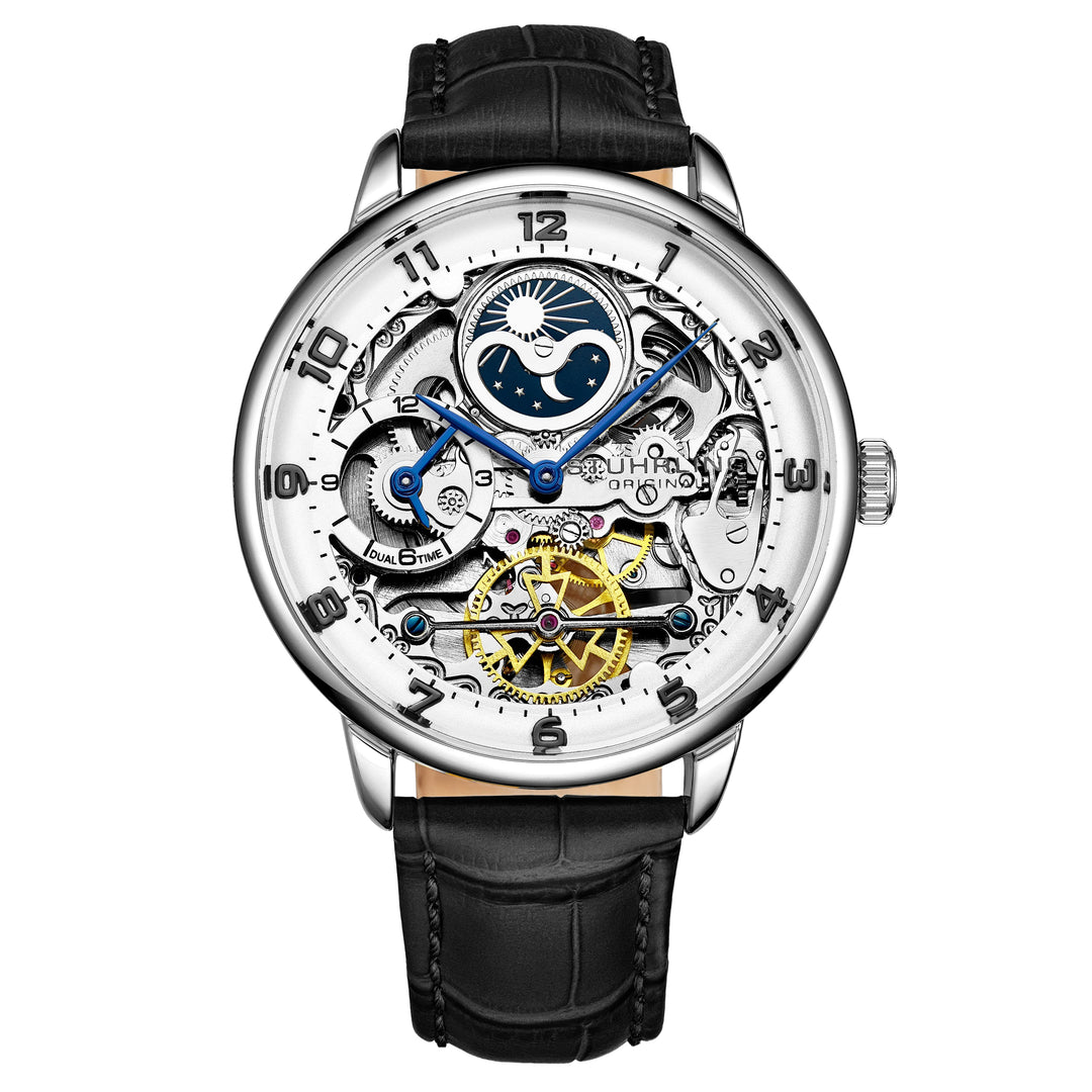 Legacy 3925 Black/Leather | Silver Dial