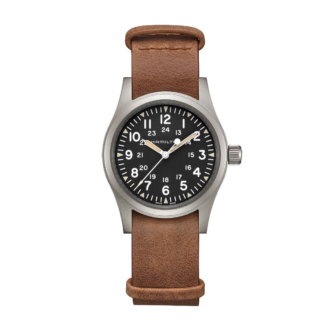 KHAKI FIELD Black / Leather Black Dial