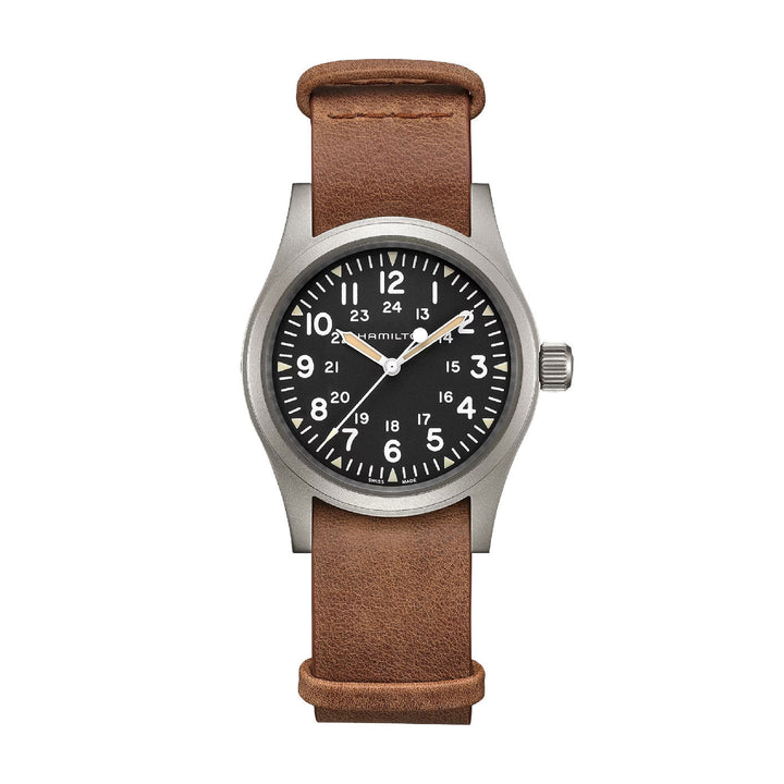 KHAKI FIELD Black / Leather Black Dial