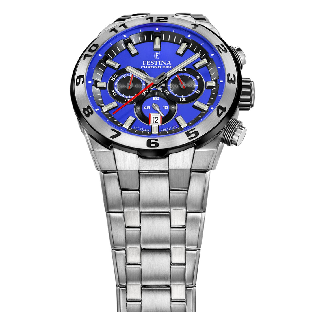 Chrono Bike Blue / Stainless steel Blue Dial