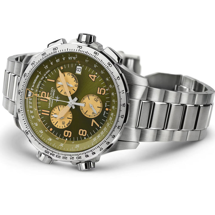 Khaki Aviation Green dial / Silver Stainless Steel Bracelet Green Dial