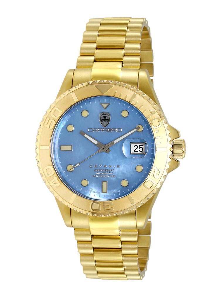 Catania MOP Goldtone-Blue Blue Dial
