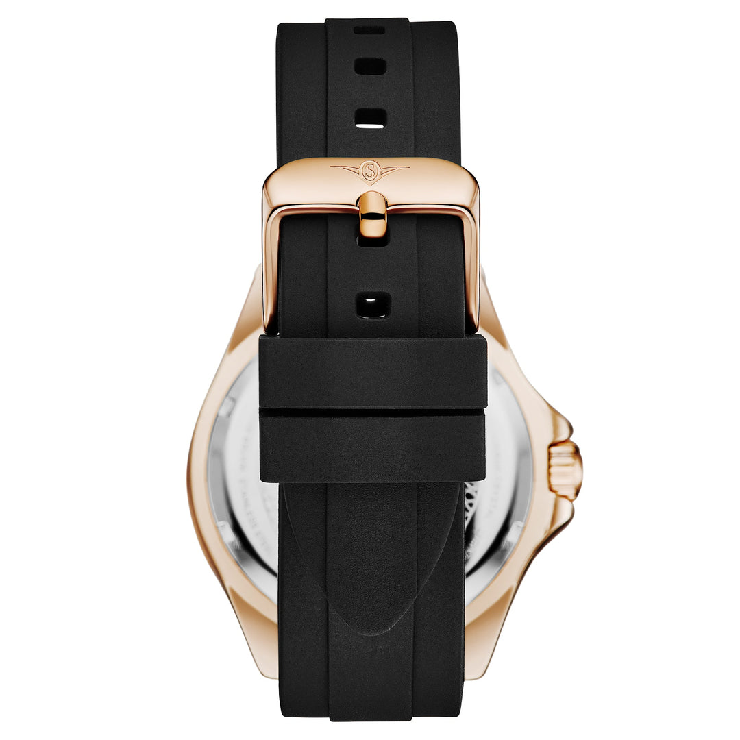 Depthmaster 4072 Black Brass Dial/ Black Silicone Strap/ Rose Gold Case | Black 