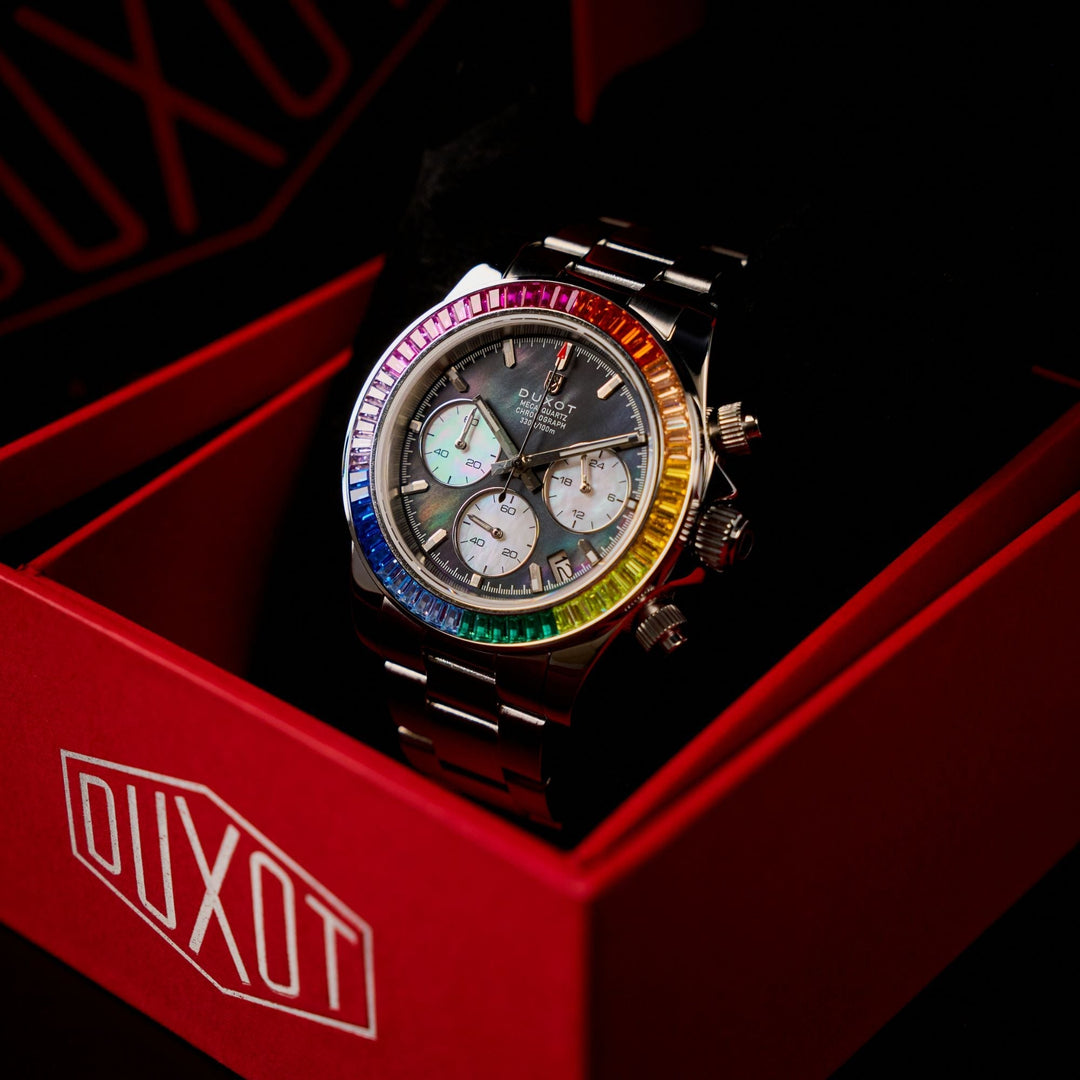 Accelero Rainbow Chronograph Black/Stainless Steel | Black Dial