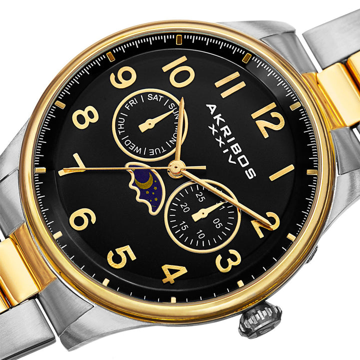 AK790TTG-Casual Silver/Gold/Alloy | Black Dial