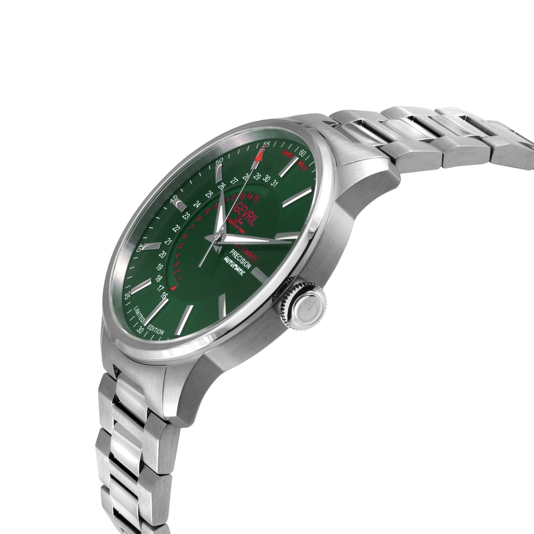 Guggenheim Sellita SW 220 Custom date wheel, SS case, Green dial, SS Bracelet | 