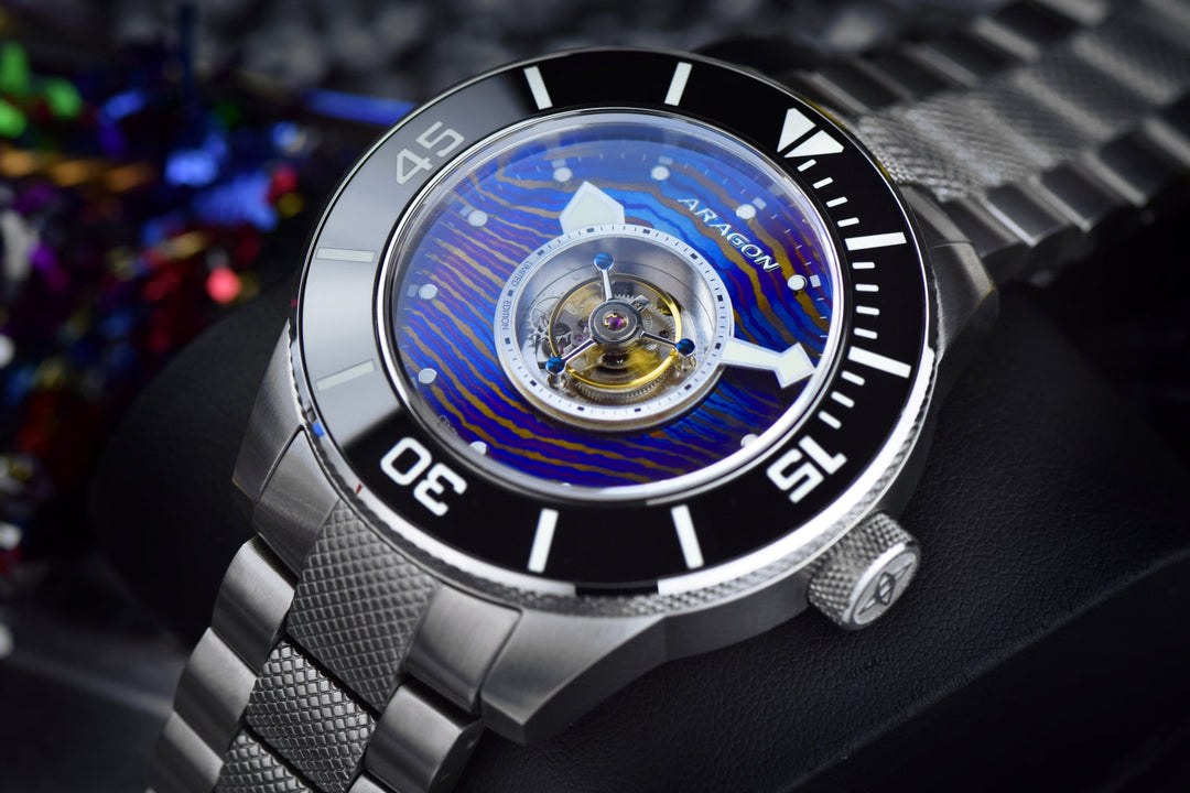 Divemaster Central Tourbillon Automatic 50mm - Heat Treated Damascus Dial