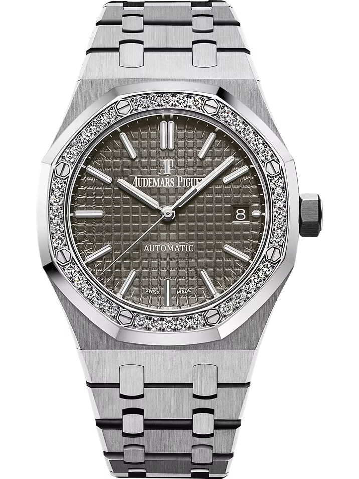 Preowned AP - Royal Oak - 37mm Chronograph Grey Dial Diamond Bezel Stainless Steel (Ladies)