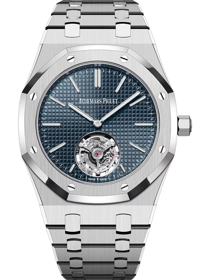 Audemars Piguet 39MM BLUE DIAL STAINLESS STEEL FLYING TOURBILLON EXTRA-THIN 50TH ANNIVERSARY 26670ST.OO.1240ST.01 MENS WATCH