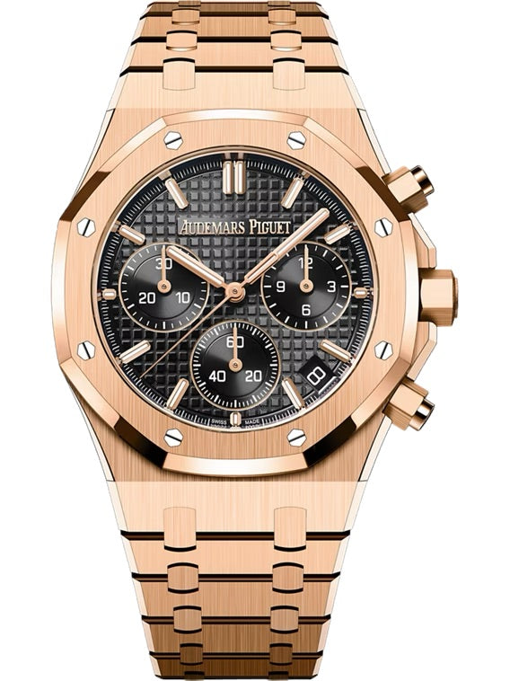 Audemars Piguet ROYAL OAK 41MM BLACK DIAL 18K PINK GOLD CHRONOGRAPH Ref. 26240OR.OO.1320OR.06 MENS WATCH