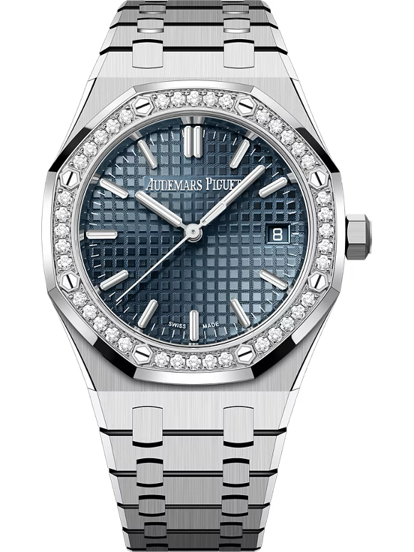 Audemars Piguet ROYAL OAK 34MM BLUE DIAL STAINLESS STEEL DIAMOND BEZEL 77451ST.ZZ.1361ST.04 LADIES WATCH