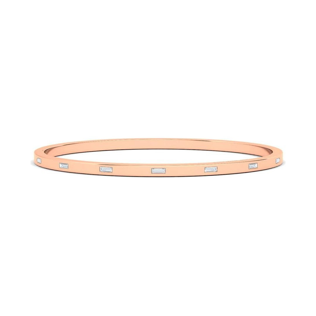 Sideways Baguette Diamond Distance Bangle