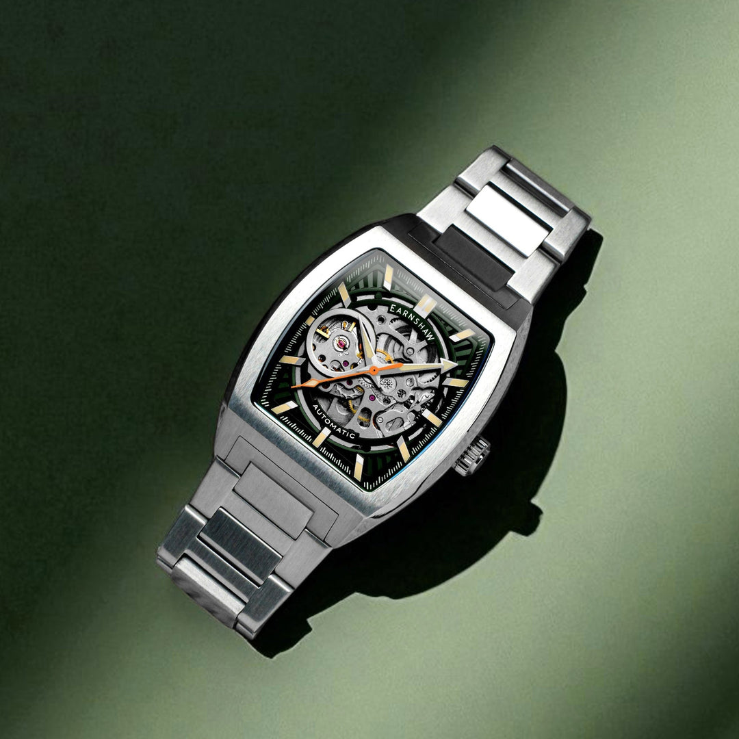 Heritage Wellington Skeleton Automatic Green / Stainless Steel | Green Dial