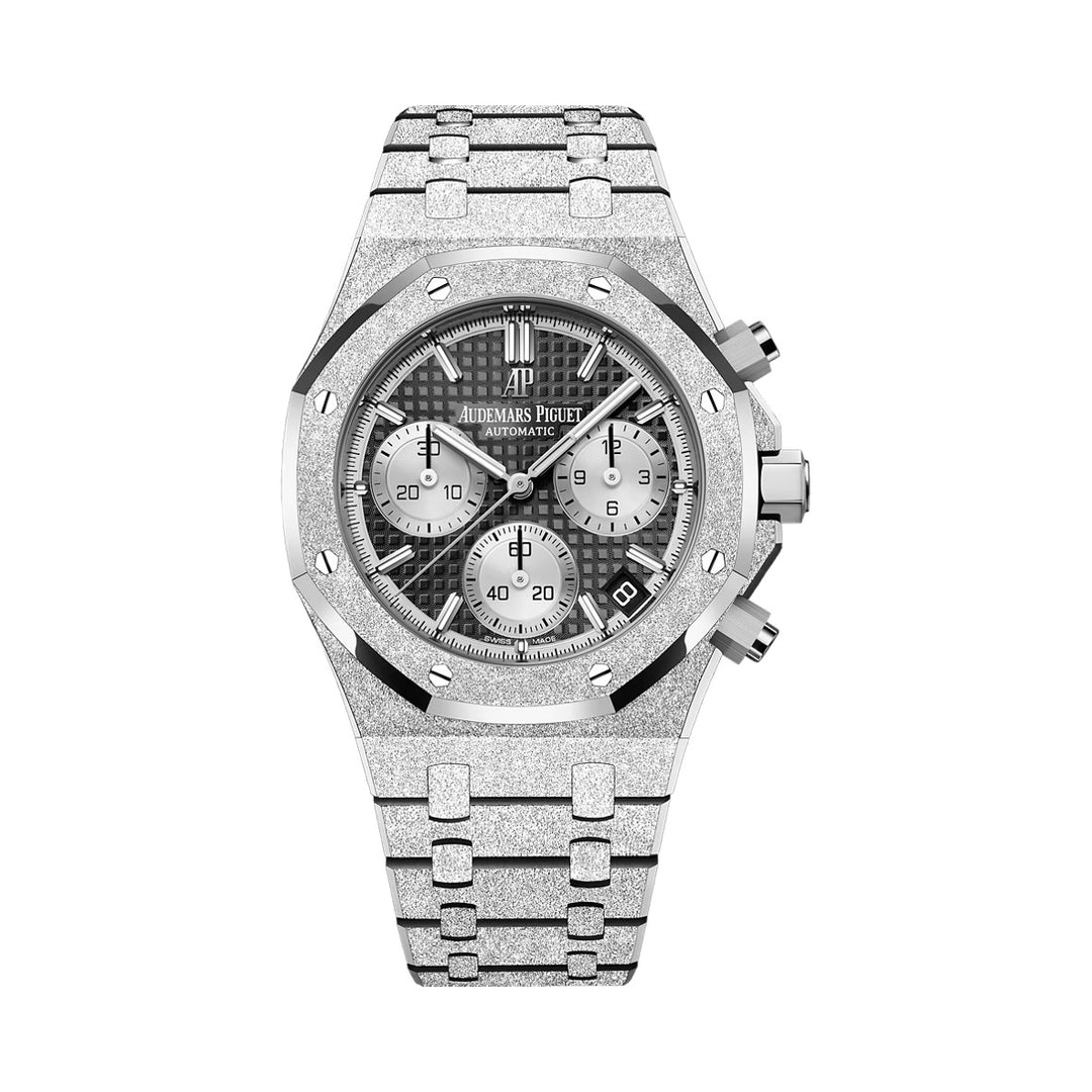 Audemars Piguet ROYAL OAK 41MM BLACK DIAL FROSTED 18K WHITE GOLD CHRONOGRAPH Ref. 26239BC.GG.1224BC.02 MENS WATCH