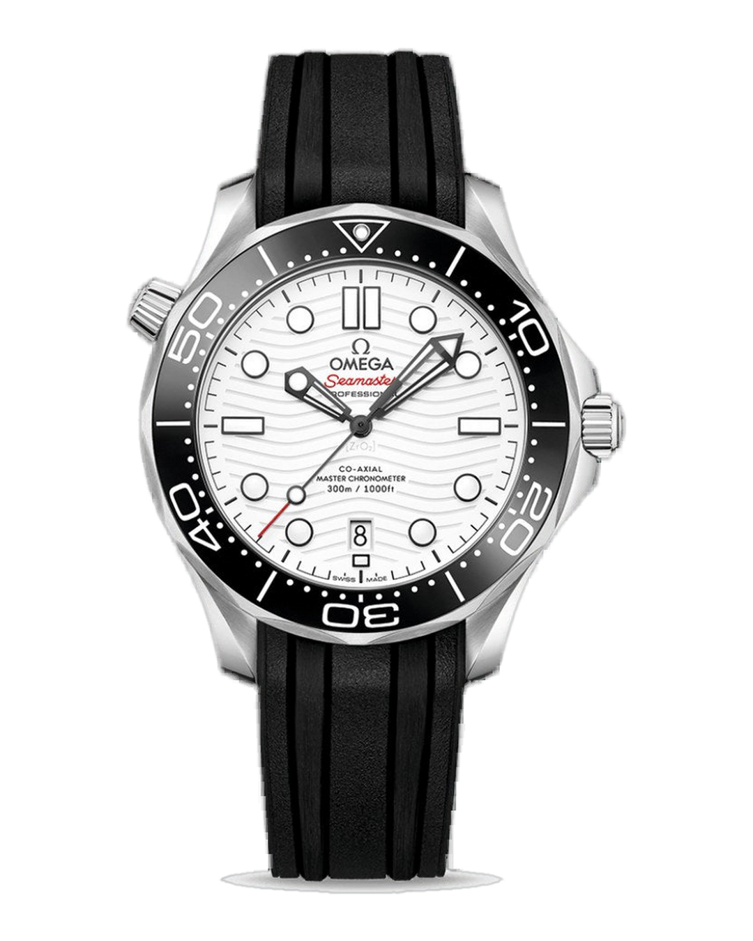 Seamaster Diver 300M Co‑Axial Steel on Rubber / White Dial White Dial