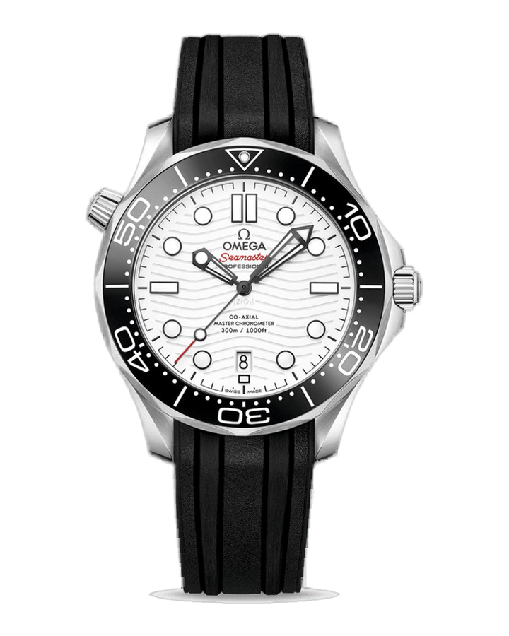 Seamaster Diver 300M Co‑Axial Steel on Rubber / White Dial White Dial