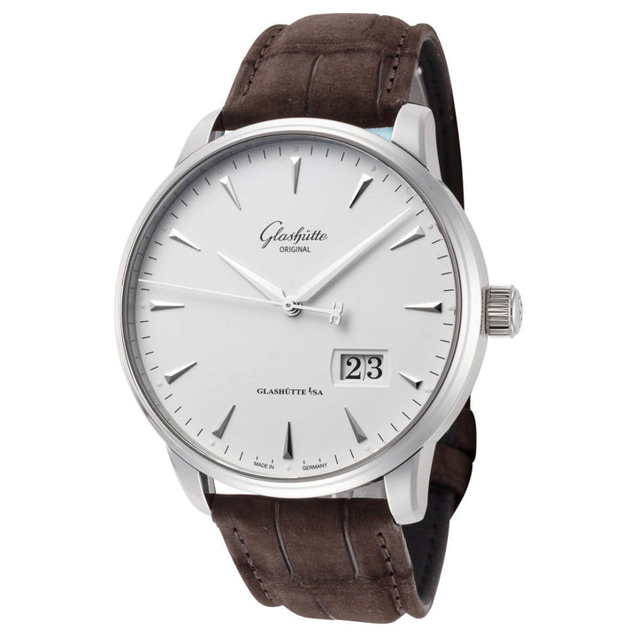 Senator Excellence Panorama 42mm / White / Brown White Dial