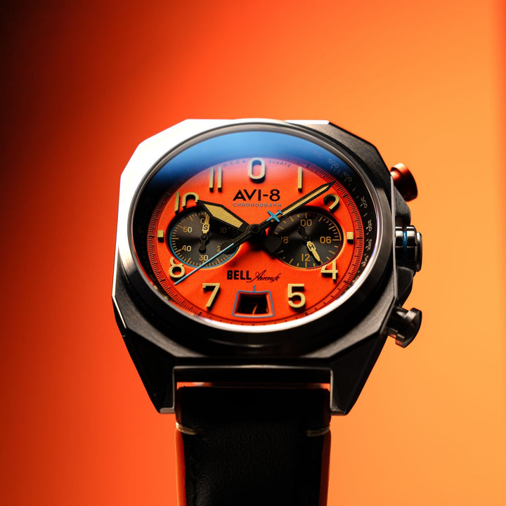 BELL X-1 MACHBUSTER CHRONOGRAPH Orange / Leather | Orange Dial