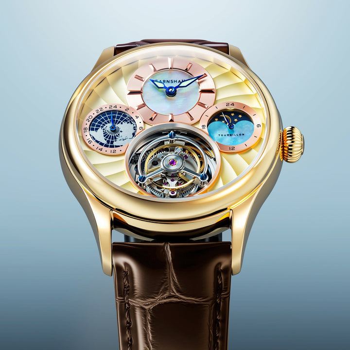 Celestial Huggins Tourbillon Mechanical Limited Edition Gold / Genuine Leather |