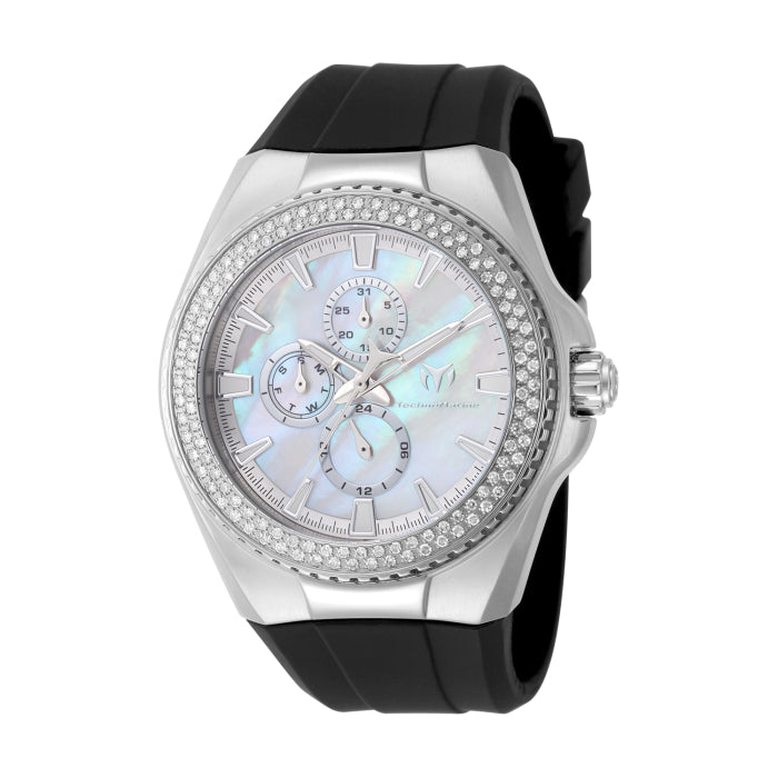 Cruise Monogram White And Silver Dial Black Stainless Steel And Silicone Strap 4
