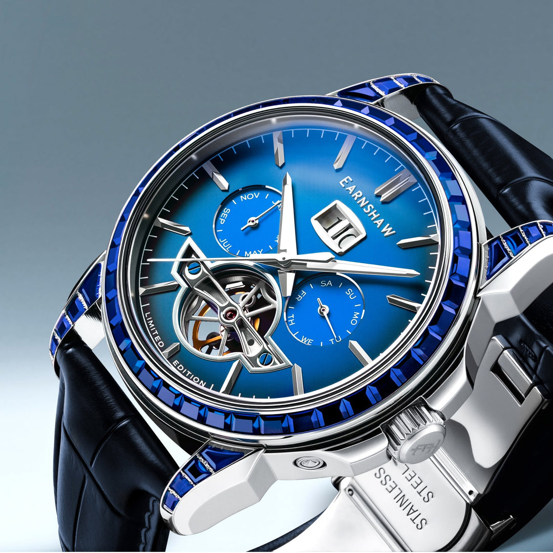 Nobility Nawab Grand Date Calendar Open Heart Automatic Limited Edition Blue / G